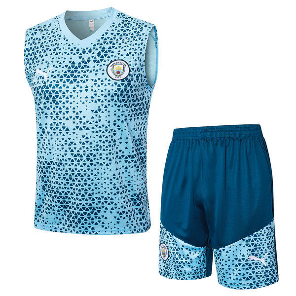 Camiseta Chaleco Manchester City Azul claro 2023-2024