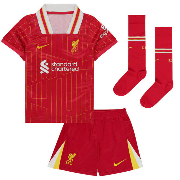 Camiseta Liverpool Ninos Primera Equipacion 2025 con calcetines