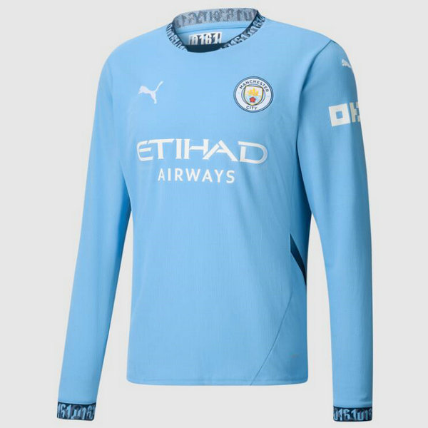 Camiseta Manchester City Manga Larga Primera Equipacion 2024-2025