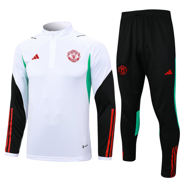 Camiseta entrenamiento Manchester United ML Blanco-01 2023-2024