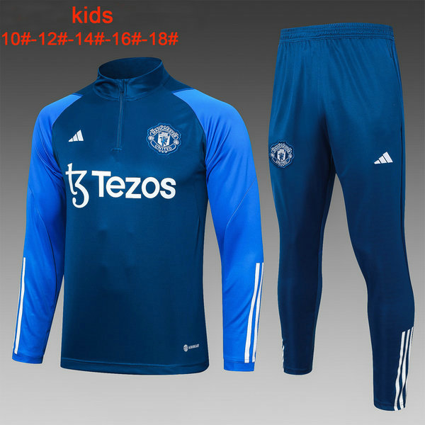 Camiseta entrenamiento Manchester United ML Ninos Azul 2023-2024