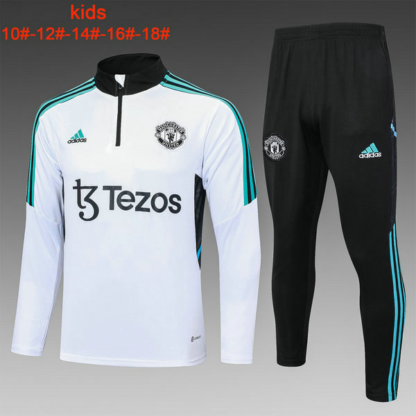 Camiseta entrenamiento Manchester United ML Ninos Blanco-01 2023-2024