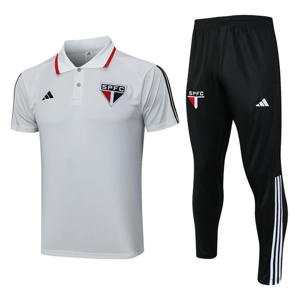 Camiseta polo Sao Paulo gris claro 2023-2024